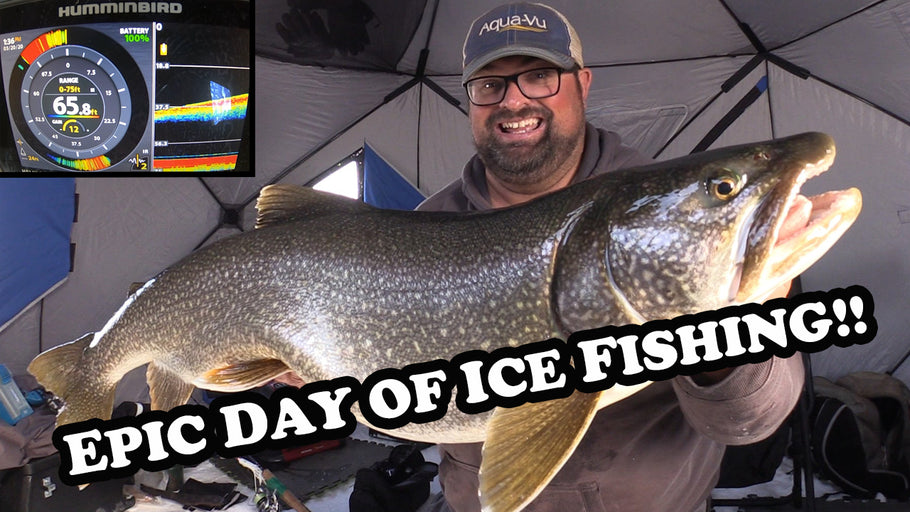 My Best Day of Ice Fishing Ever! | BIG LAKE TROUT x 2!!